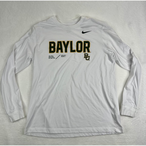 Nike Other - Nike Dri Fit Baylor Bears Long Sleeve T Shirt Men's Large White Green Gold